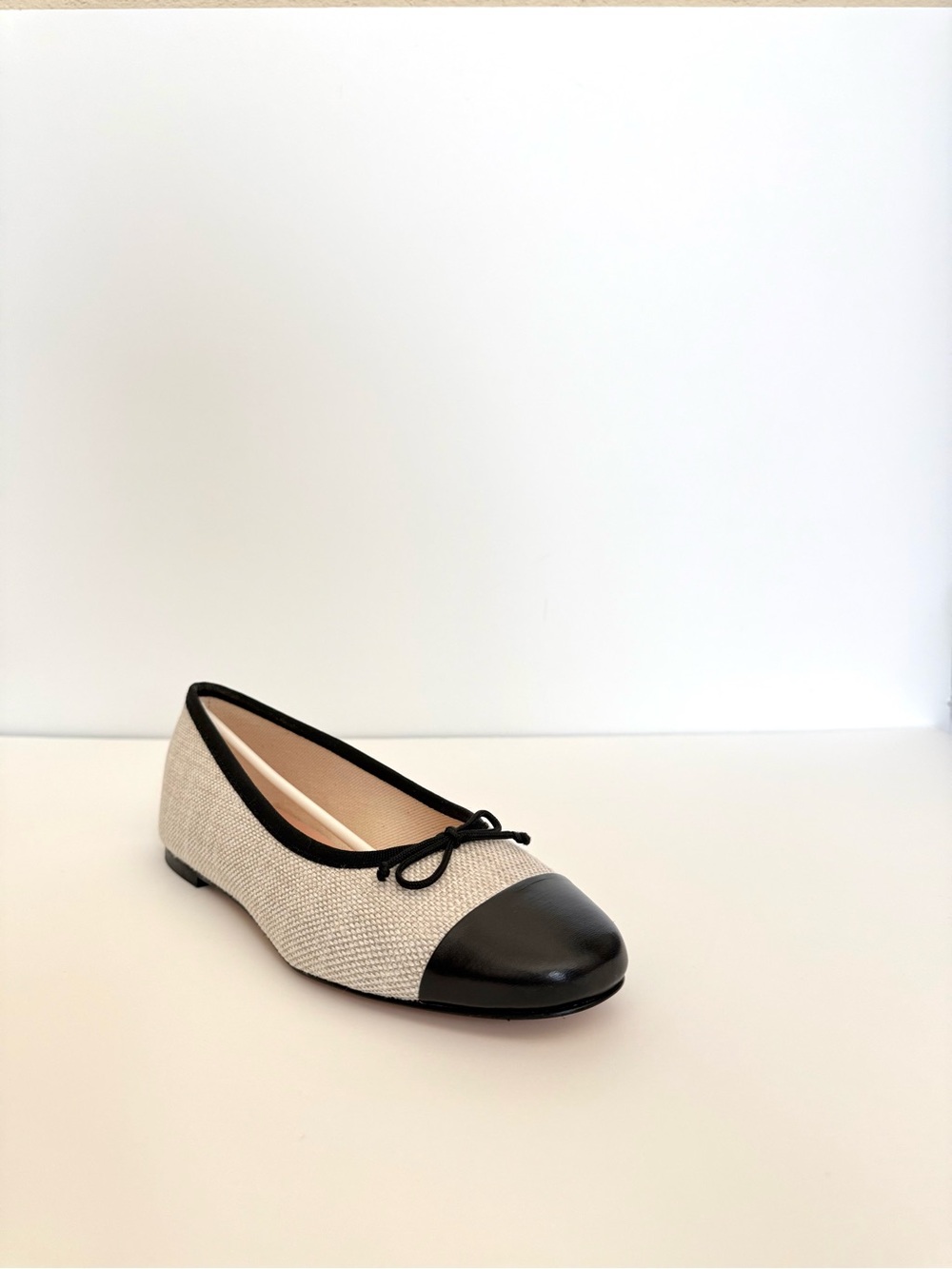 J. Crew Two-Tone Cream and Black Ballet Flat
